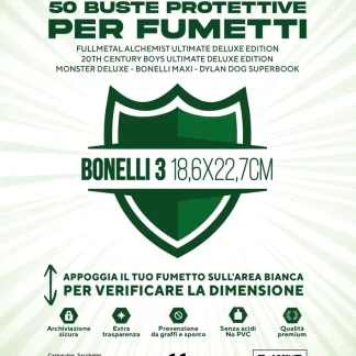 50 BUSTE PROTETTIVE BONELLI 3 (18,6 X 22,7 CM)