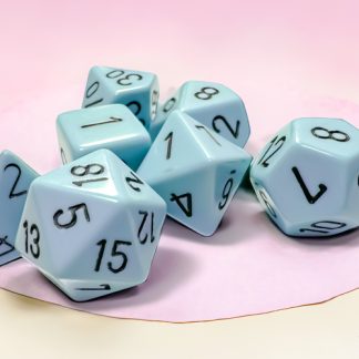 CHX25466 - SET 7 DADI POLIEDRICI OPACHI - PASTEL BLUE BLACK