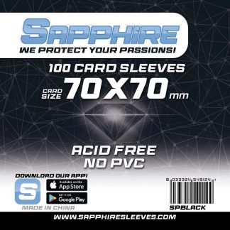 SAPPHIRE SLEEVES BLACK: 100 BUSTINE PROTETTIVE 70X70mm