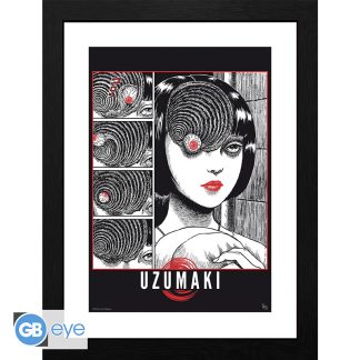 JUNJI ITO: STAMPA INCORNICIATA "UZUMAKI" 30X40CM