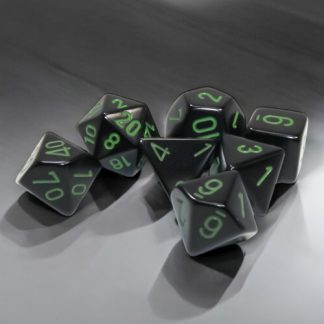 CHX25458 - SET 7 DADI POLIEDRICI OPACHI BLACK/GREEN